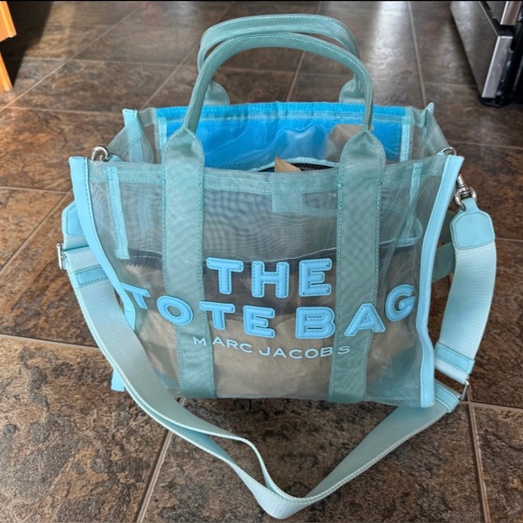 Marc Jacobs Medium Blue Mesh The Tote Bag - Picture 1 of 12